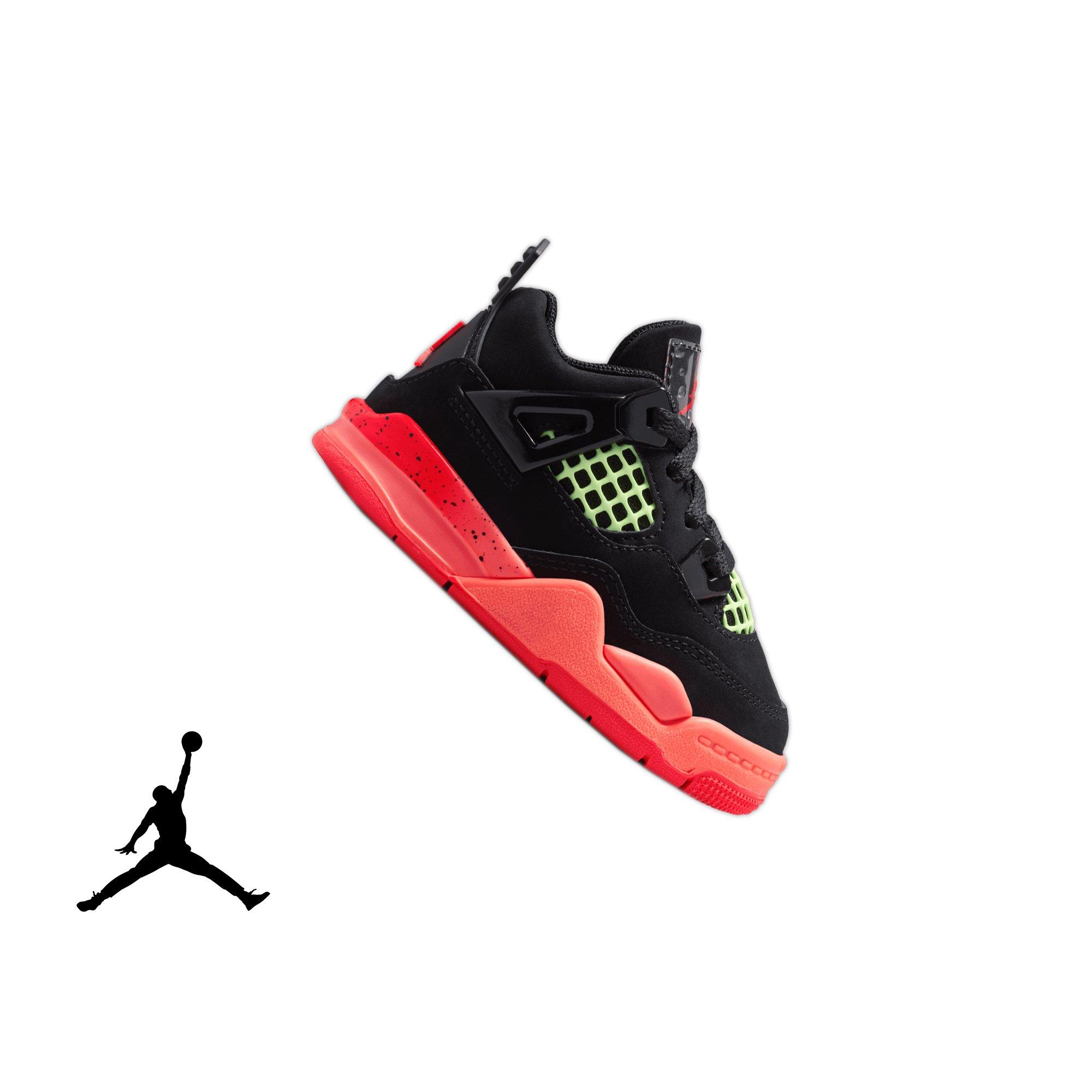 Jordan 4 Retro "Black & Infrared 23" Toddler Kids' Shoe - BLACK/INFRARED 23/BRIGHT MANGO